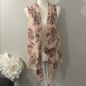 Charming Charlie Floral Sleeveless Draped Vest
